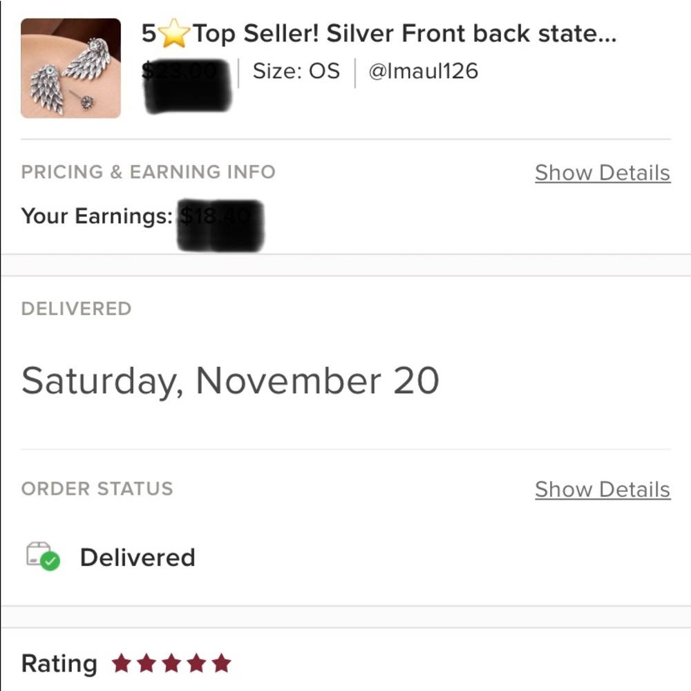 5⭐️Top Seller! Silver Front back statement earring - Picture 3 of 10